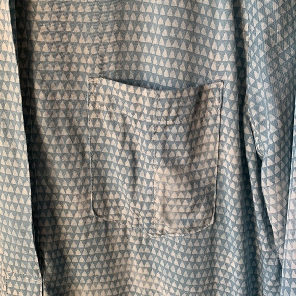 LOU & GREY Triangle Tie Dye Print Tab Sleeve Drawstring Waist Mini Shirt Dress - Picture 7 of 9